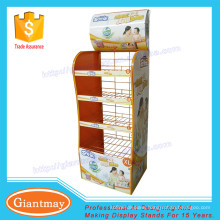 metal basket baby diaper display stand for supermarket